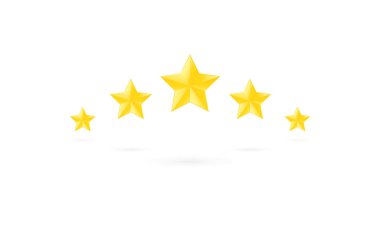 Beyaz arka planda beş yıldızlı çizgi sembolü, Müşteri değerlendirme simgesi, kalite derecesi