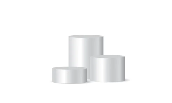 Blank Glänzendes Metall Kreis Podium Isoliert Auf Weißem Hintergrund — Stockvektor