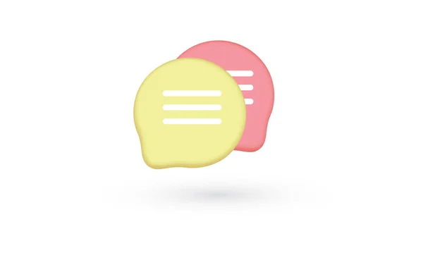 最小限の黄色とピンクのチャットバブル ソーシャルメディアメッセージ — ストックベクタ