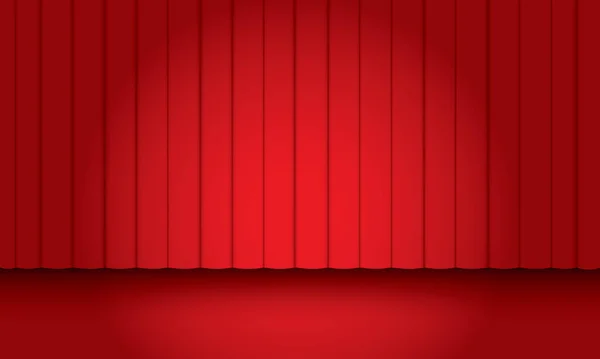 Palco Vermelho Cortina Com Fundo Holofote Cinema Teatro — Vetor de Stock