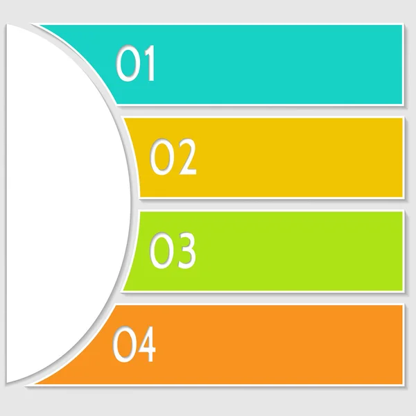 Bannières numérotées colorées — Image vectorielle