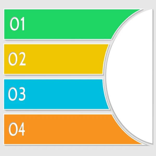 Bandiere colorate astratte numerate . — Vettoriale Stock