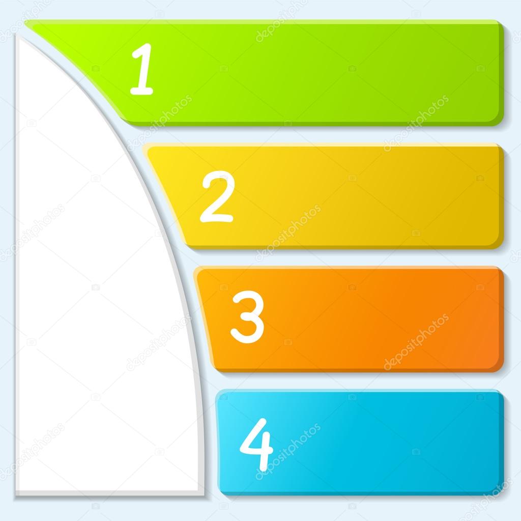Abstract numbered banners, progress option background