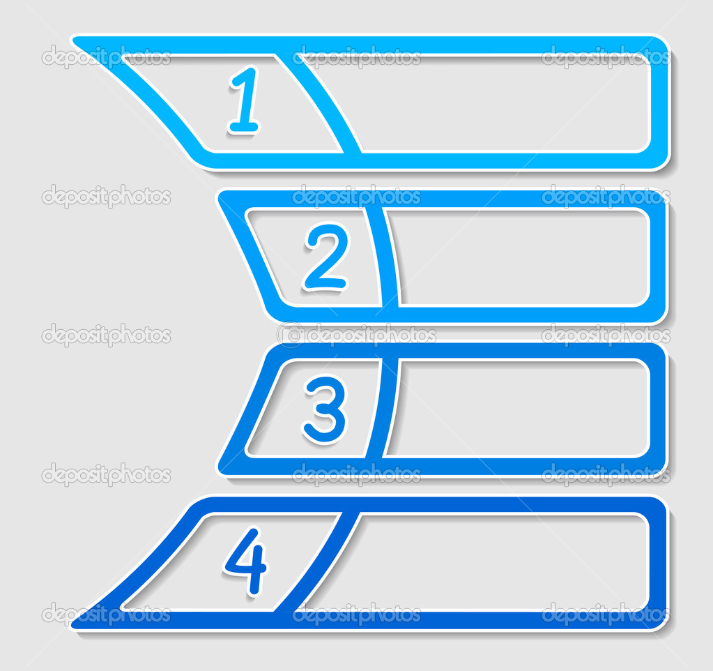 Abstract numbered banners, progress option background