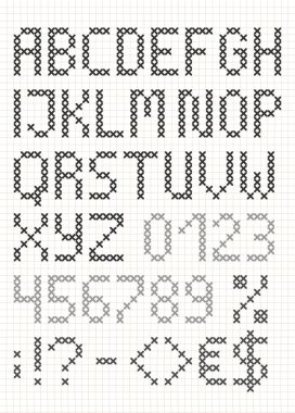 cross Stitch Türkçe alfabe büyük.