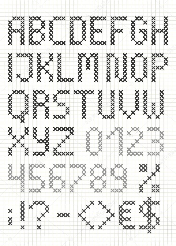 kruissteek hoofdletters engels alfabet — stockvector © milta #34064457