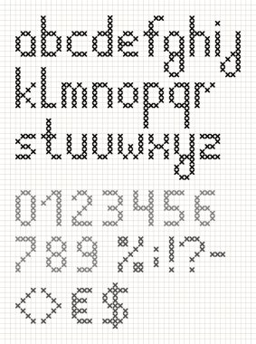 cross Stitch Türkçe alfabe küçük.