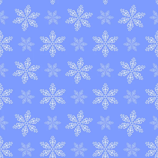 Winternahtloses Muster mit Schneeflocken — Stockvektor