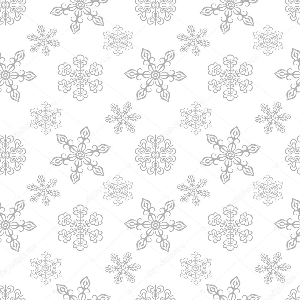 Winter seamless pattern with snowflakes