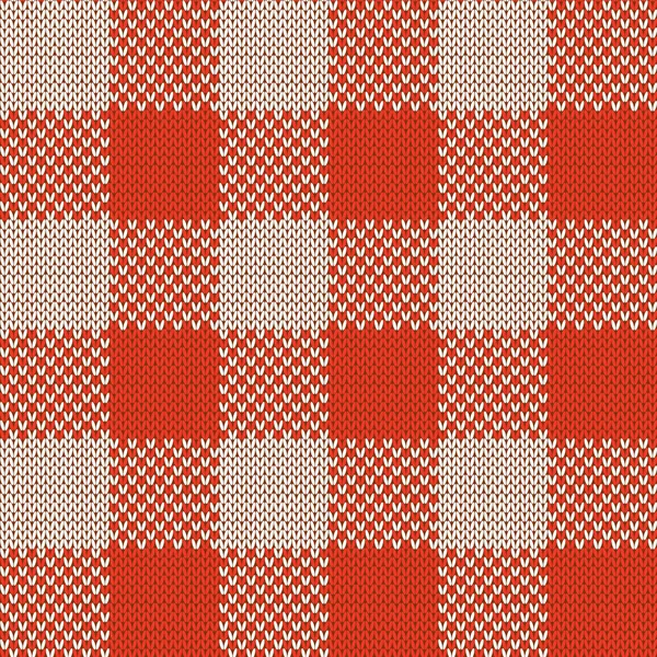 Rojo Blanco Tejen Patrón Sin Costuras Jengibre Ilustración Vectorial Textura Vectores de stock libres de derechos