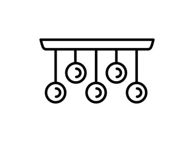 Mutfak adası ve yemek odası için tavan lambası. Modern bir aksesuar. Çizgi vektör simgesi. Işıklandırma tabelası. Ayrı nesne