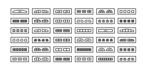 Ventanas Del Garaje Marcos Ventana Modernos Vintage Para Puerta Garaje — Vector de stock