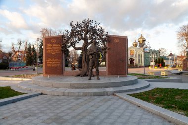 Cherkasy, Ukrayna - 20 Kasım 2021: Cherkasy şehir merkezinde tarihi bina