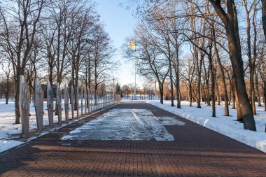 Kropyvnytskyi, Ukrayna - 2 Ocak 2022: Düşen ATO kahramanlarına Şöhret Yolu