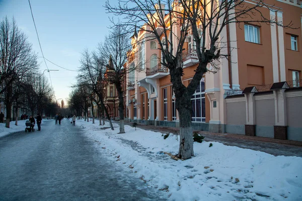 Kropyvnytskyi Ukraine January 2022 Buildings Architect Pauchenko Street — Stock Photo, Image