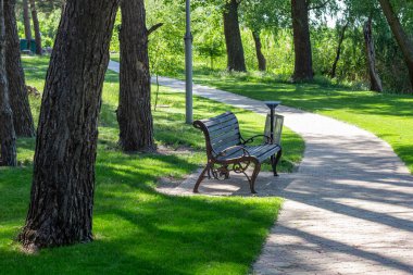 Pryiutivka, Oleksandriya, Ukrayna - 19 Ağustos 2021: Oleksandriya yakınlarındaki güzel şehir parkı