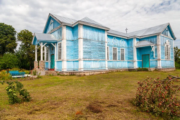 Grushkivka Oblast Cherkasy Ucrânia Agosto 2021 Igreja Madeira Velha Grushkivka — Fotografia de Stock