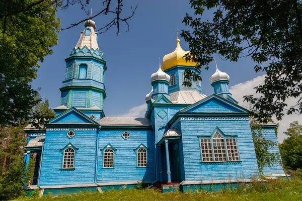 Zhabotyn Región Cherkasy Ucrania Junio 2022 Antigua Iglesia Madera Centro — Foto de Stock