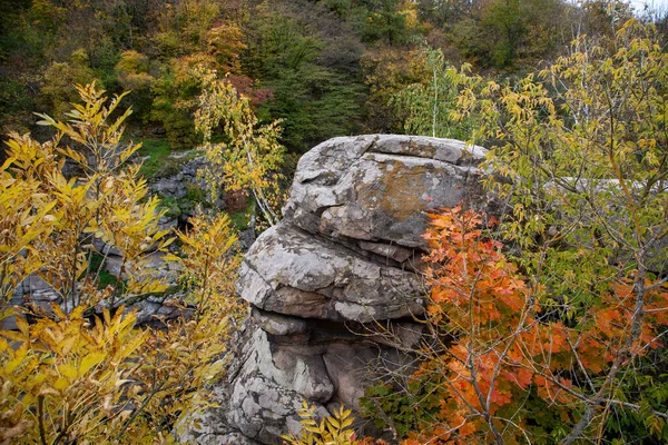 Beaux Rochers Granit Sur Rivière Girskyi Tikych Buky Région Cherkasy — Photo