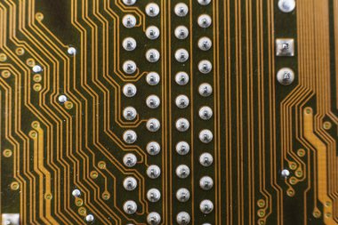 Yellow computer circuit board
