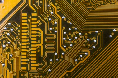 Yellow computer circuit board