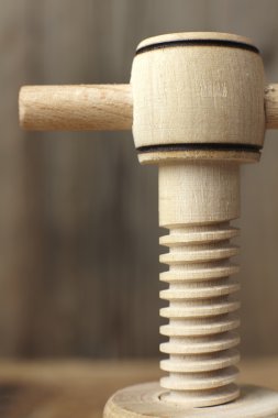 antika ahşap somun kraker yakın çekim