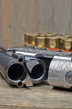 Vintage av silahı kabukları ile