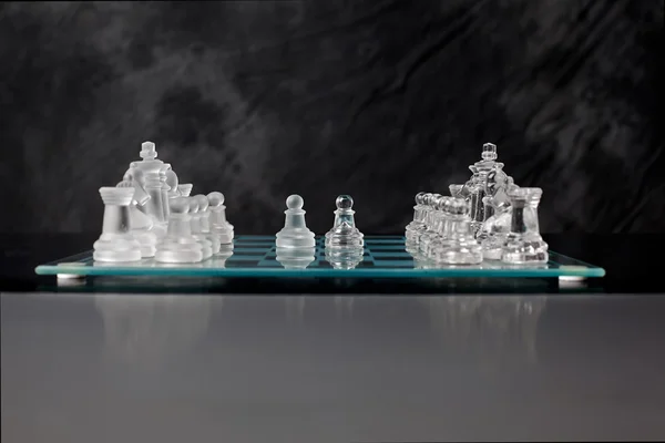 Üveg sakk, sakk darab — Stock Fotó