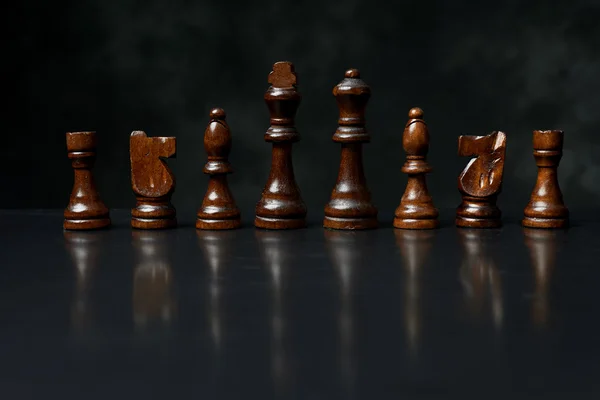 Wooden chess pieces. — Stock Photo, Image