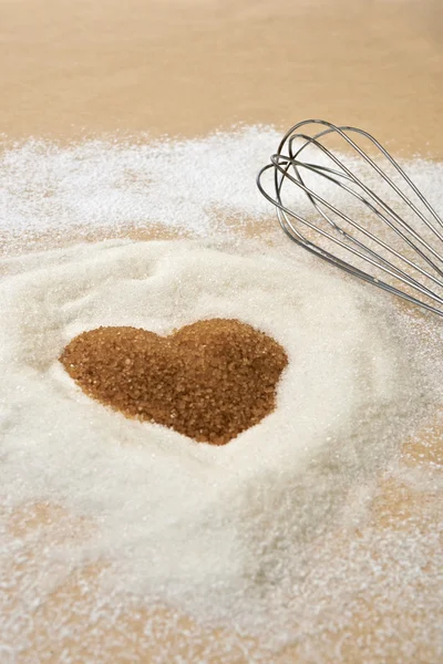 Valentines Day, heart of brawn sugar — Stock Photo, Image