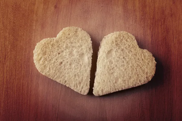 Two hearts shape of bread — Stock Photo, Image