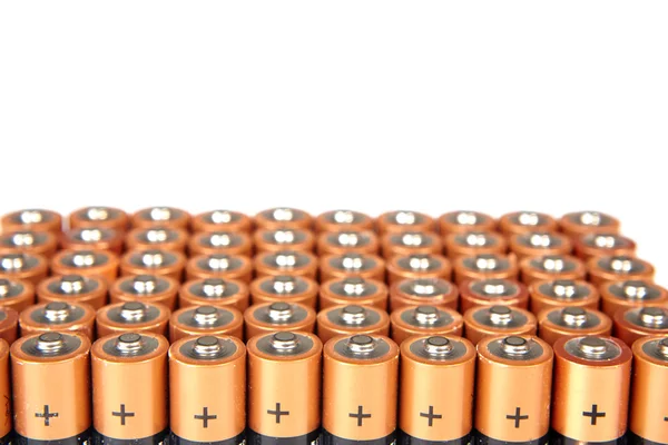 Gold Batterien in Reihen — Stockfoto