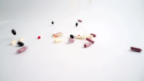 Colorful pills — Stock Video