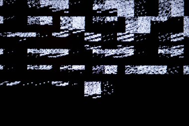 Tv screen with static noise, by bad signal reception clipart