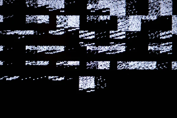 TV screen with static noise, by bad signal reception — стоковое фото