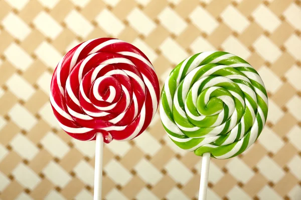 Large spiral lollipop on stick — Stock Photo, Image