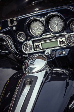 Güzel Harley Davidson motosikleti Ukrayna 'da Çılgın Hohols MFC' nin kapanış sezonunda 2021 Eylül 'ünde