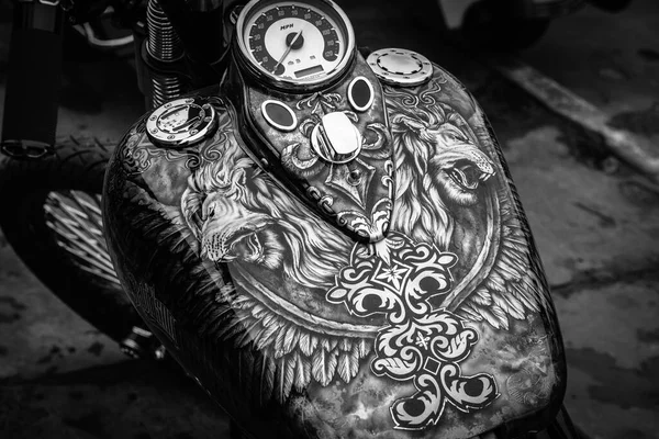 Güzel Harley Davidson motosikleti Ukrayna 'da Çılgın Hohols MFC' nin kapanış sezonunda 2021 Eylül 'ünde