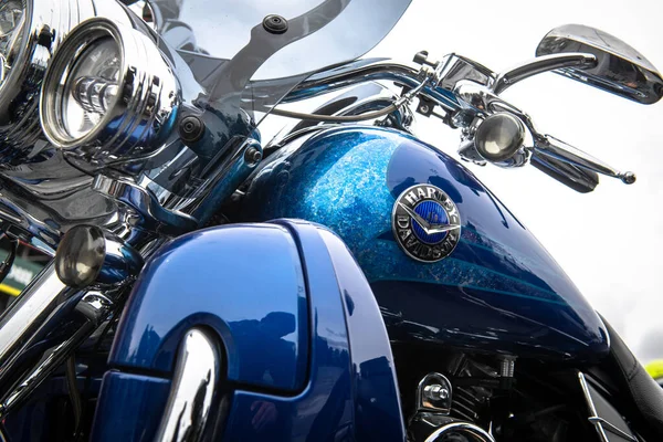 Güzel Harley Davidson motosikleti Ukrayna 'da Çılgın Hohols MFC' nin kapanış sezonunda 2021 Eylül 'ünde