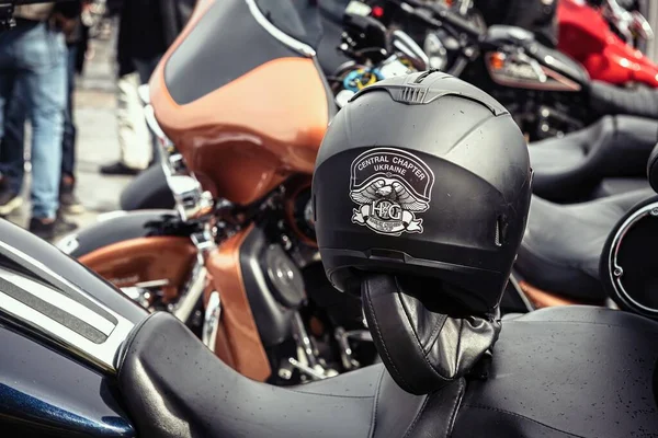 Capacete Motocicleta Agradável Bicicleta Harley Davidson Close Crazy Hohols Mfc — Fotografia de Stock