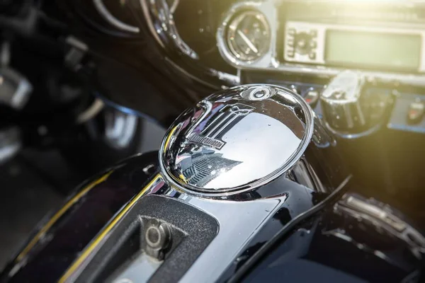 Güzel Harley Davidson motosikleti Ukrayna 'da Çılgın Hohols MFC' nin kapanış sezonunda 2021 Eylül 'ünde