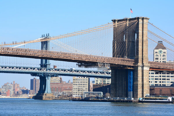 Brooklyn and Manhattan Bridges.
