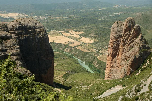 Geological Formation Mallos Riglos Huesca Aragon Place Climbing Practices Spain — Zdjęcie stockowe