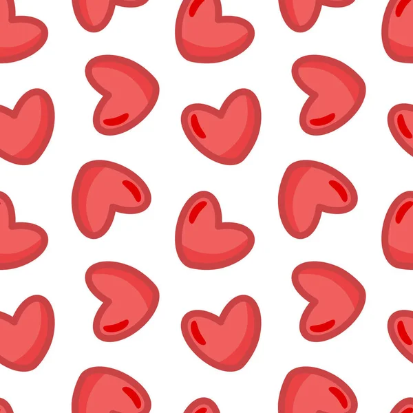 Векторный Бесшовный Рисунок Розовыми Сердцами Симпатичная Текстура Любви Белом Фоне Лицензионные Стоковые Иллюстрации