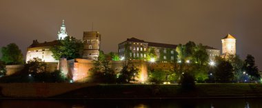 gecede Wawel kalede Krakov, Polonya.