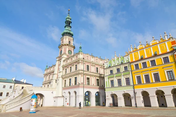 メイン広場 （rynek 世)、ザモシチ市庁舎、ポーランド — ストック写真