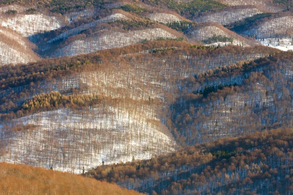 Blick von der Spitze der umliegenden Hügel, Bieszczady, Polen — Stockfoto