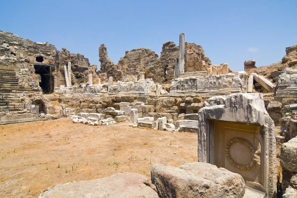 Old ruins in Side, Turkey — Stock Photo, Image