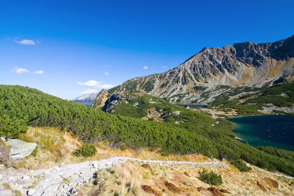 Verano en el valle de los 5 lagos en las altas montañas de Tatra — Foto de Stock