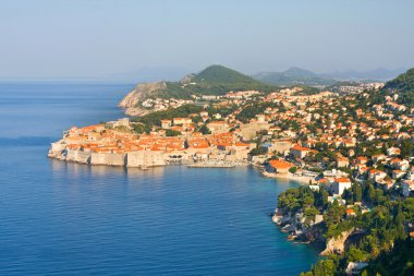 Dubrovnik'in, gündoğumu, sabah erken, Hırvatistan
